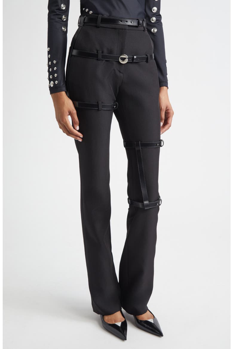 Multibelt Straight Leg Pants, Main, color, BLACK