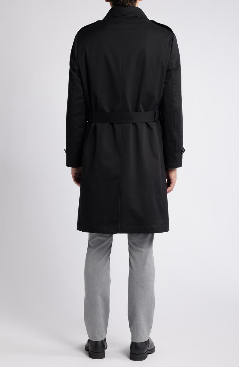 Hart Schaffner Marx Bridgeport Water Resistant Double Breasted Trench Coat, Alternate, color, Black