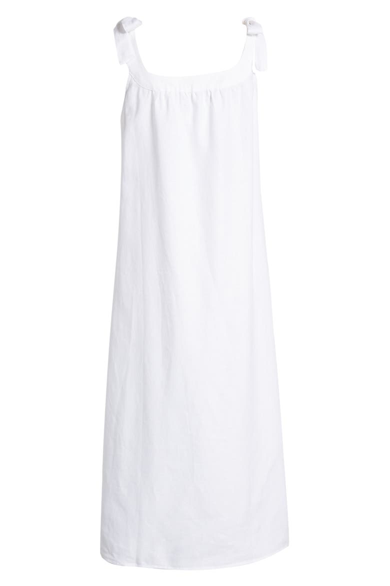 Bronte Long Linen Dress, Alternate, color, WHITE
