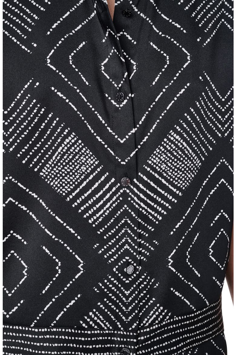 Scarf Print Button Front Shirt, Alternate, color, GEO DIAMOND POINTELLE