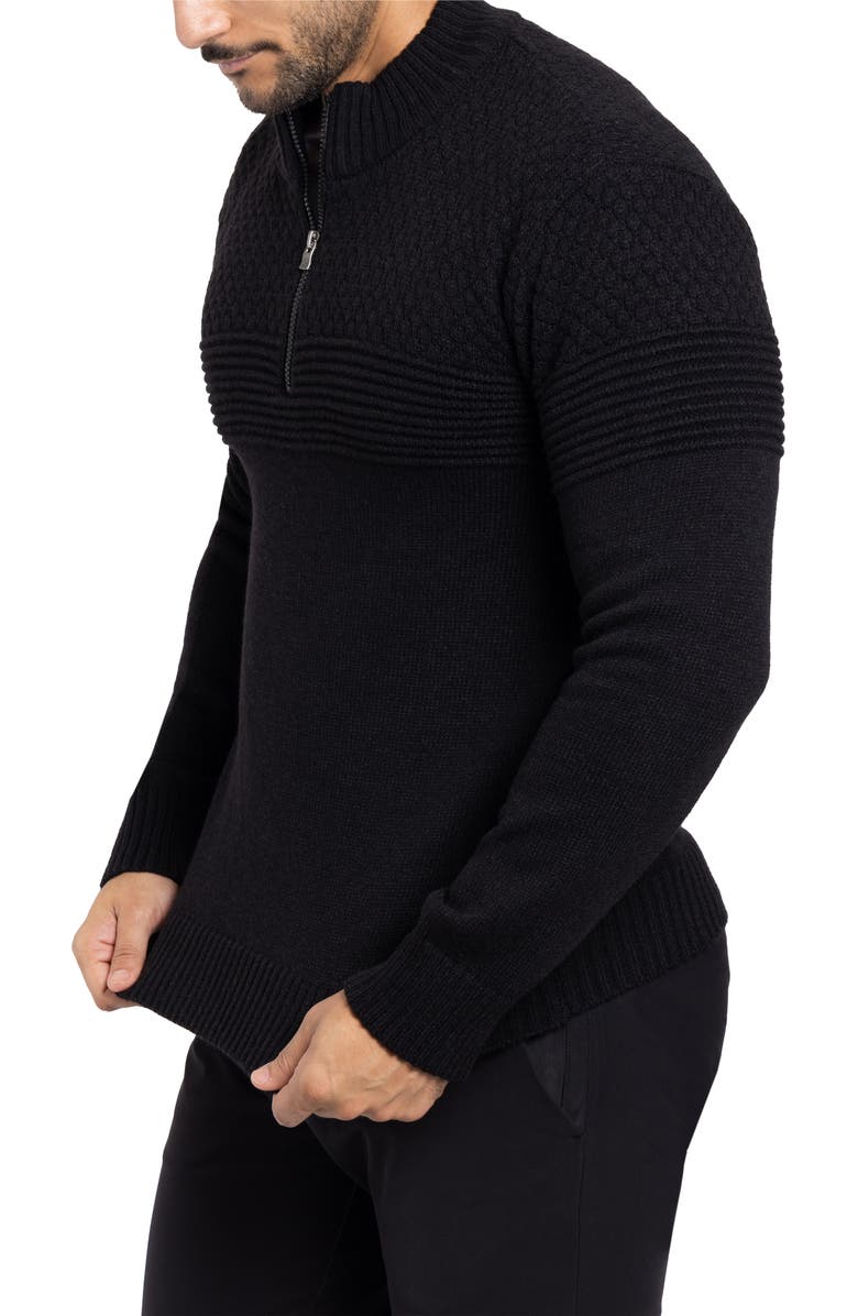 XRAY Honeycomb Knit Quarter-Zip Pullover Sweater, Alternate, color,