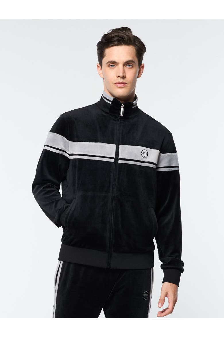 Damarindo Velour Track Jacket, Main, color, BLACK BEAUTY