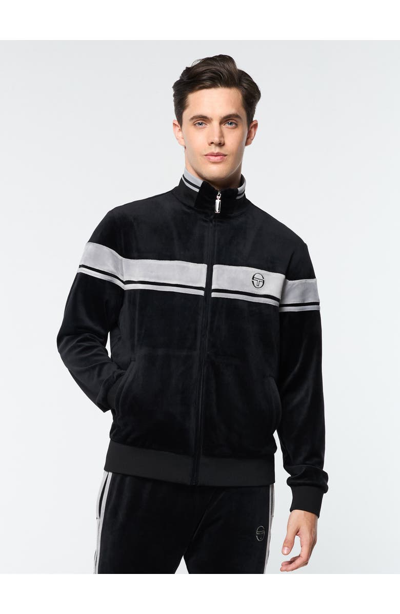 Sergio Tacchini Damarindo Velour Track Jacket, Main, color, Black Beauty