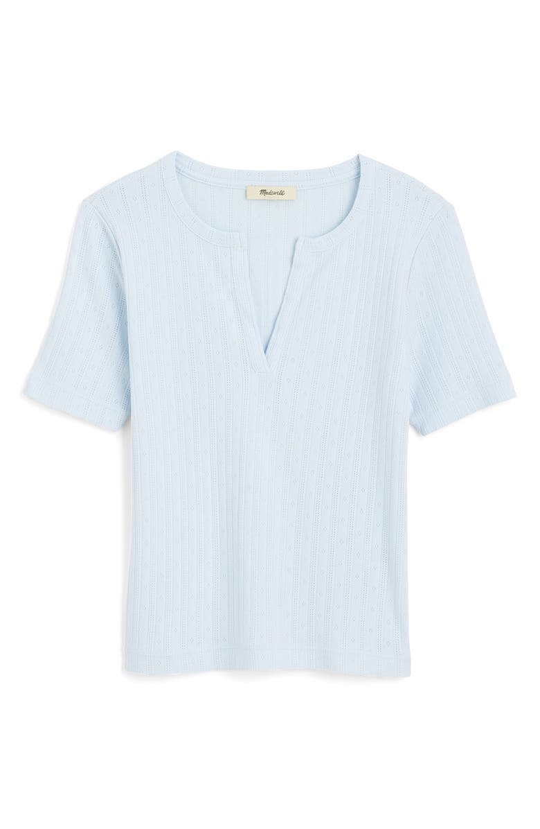 Madewell Pointelle Crewneck Short Sleeve T-Shirt, Main, color, Soft Blue