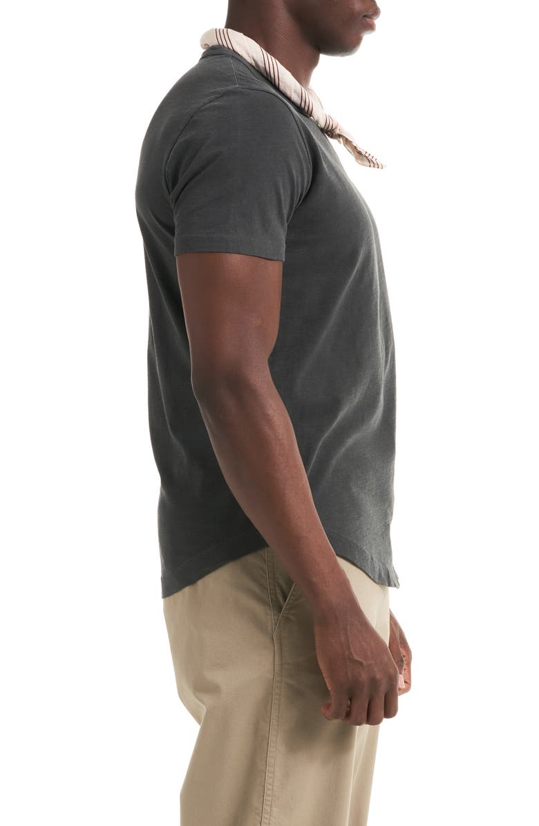 BUCK MASON Curve Hem Cotton Slub T-Shirt, Alternate, color, Coal