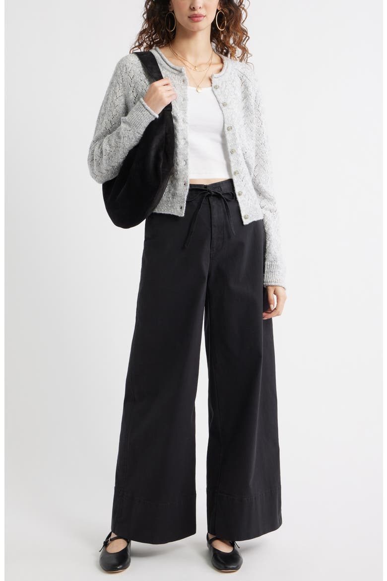 Drawstring Wide Leg Pants, Alternate, color, BLACK JET