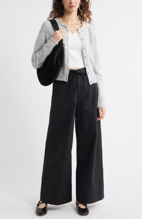 Treasure & Bond Drawstring Wide Leg Pants In Black