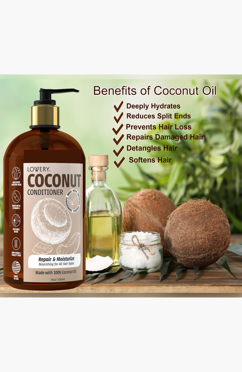 Lovery Coconut Conditioner, Alternate, color, Brown