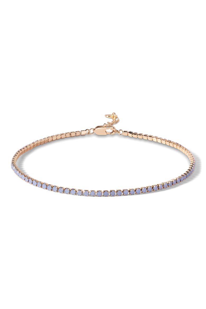 Isabella Opal Mini Tennis Anklet, Main, color, GOLD