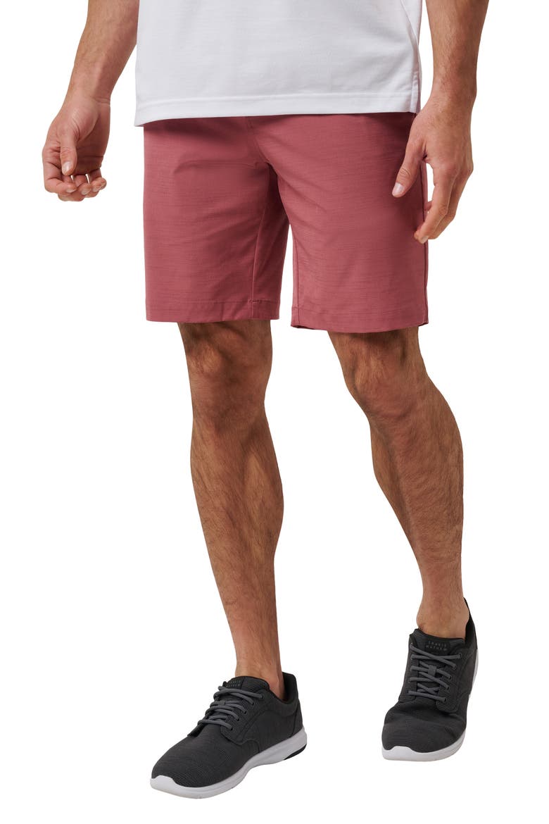 Travel Year flat Front Shorts, Main, color, HEATHER ROAN ROUGE
