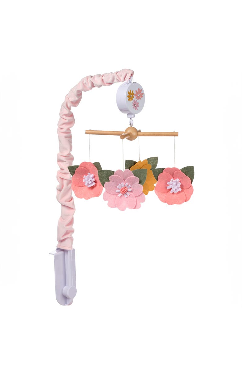 Lambs & Ivy Little Garden Felt Flowers Musical Baby Crib Mobile Soother Toy, Alternate, color, Multicolor