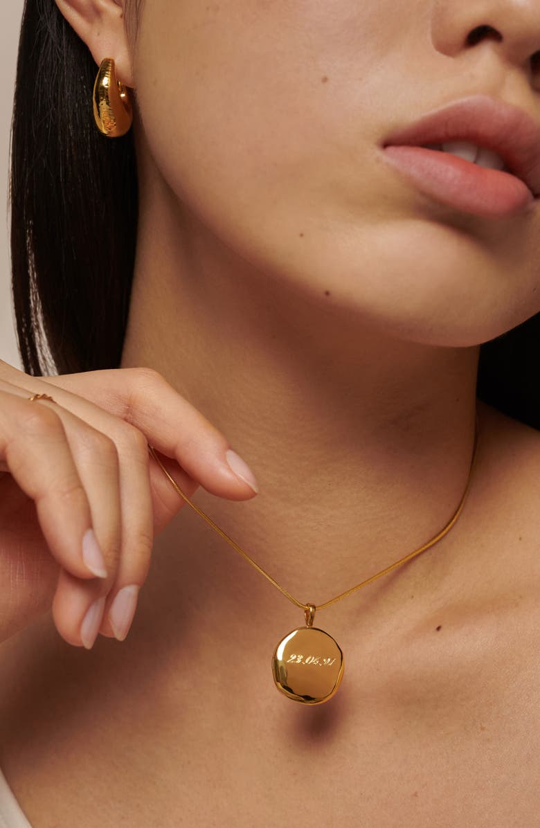 Monica Vinader Deia Pebble Locket Charm, Alternate, color, Gold