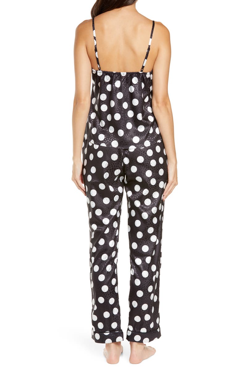 Chi Chi London Eiyana Satin Pajamas, Alternate, color, Black