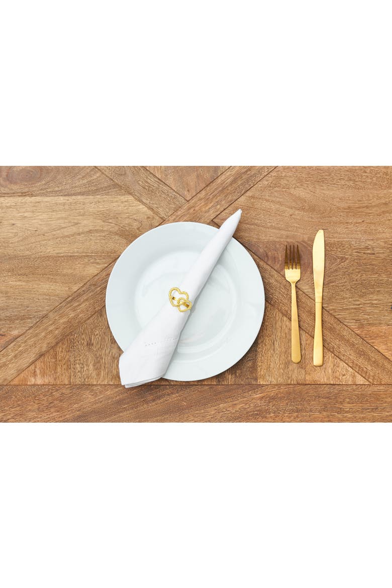 Gold Double Hearts Premium Valentine's Day Napkin Ring, Alternate, color, Gold