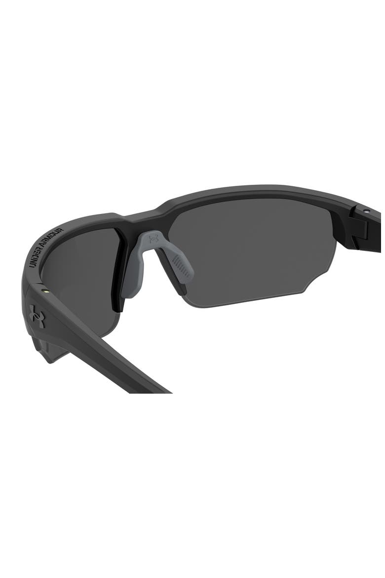 70mm Polarized Oversize Sport Sunglasses, Alternate, color, MATTE BLACK
