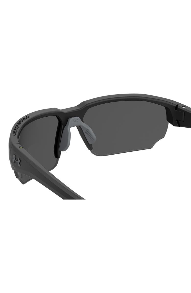 Under Armour 70mm Polarized Oversize Sport Sunglasses, Alternate, color, Matte Black