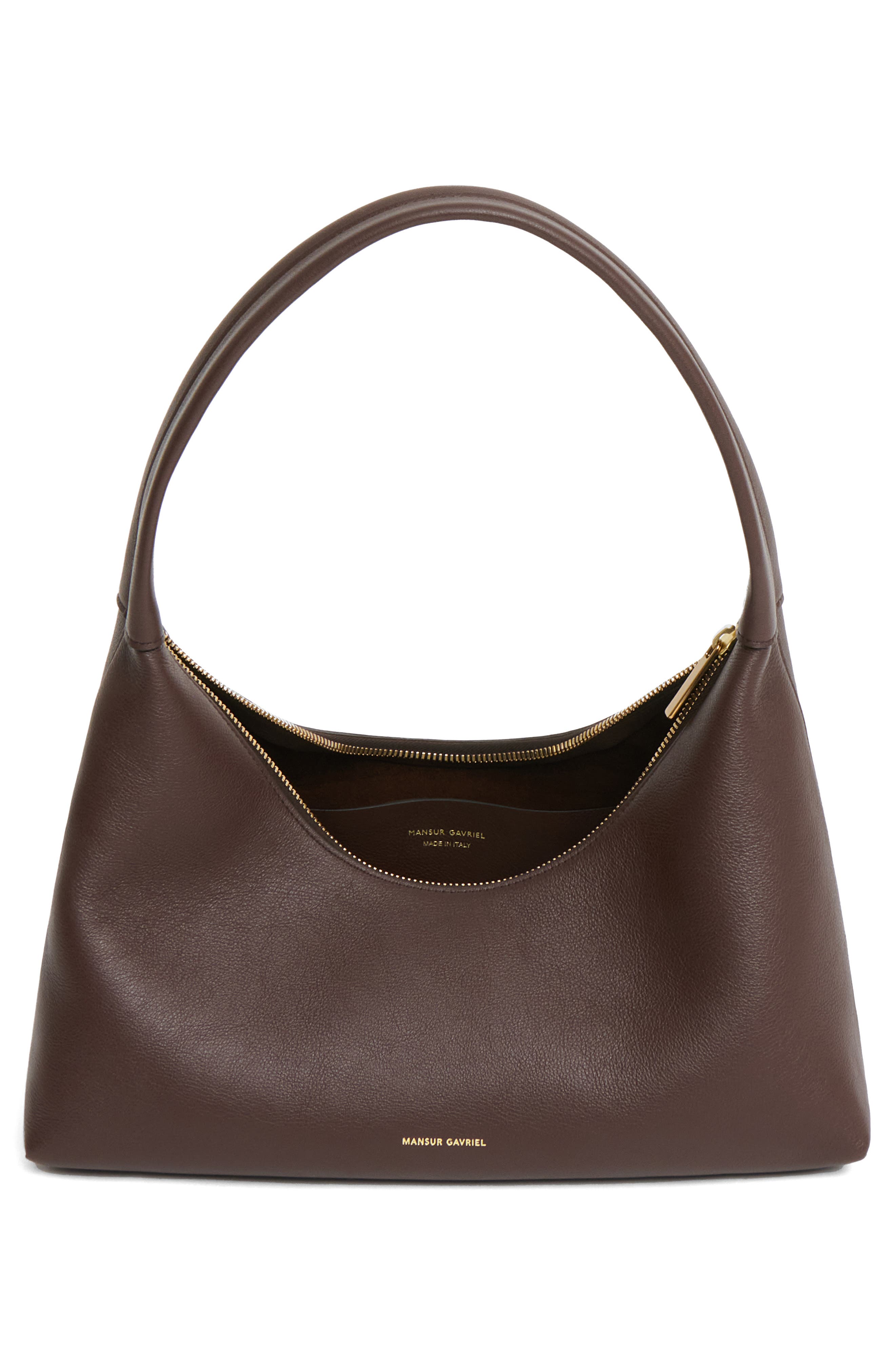 Mansur Gavriel Candy Baguette Leather Shoulder Bag, Alternate, color, Chocolate