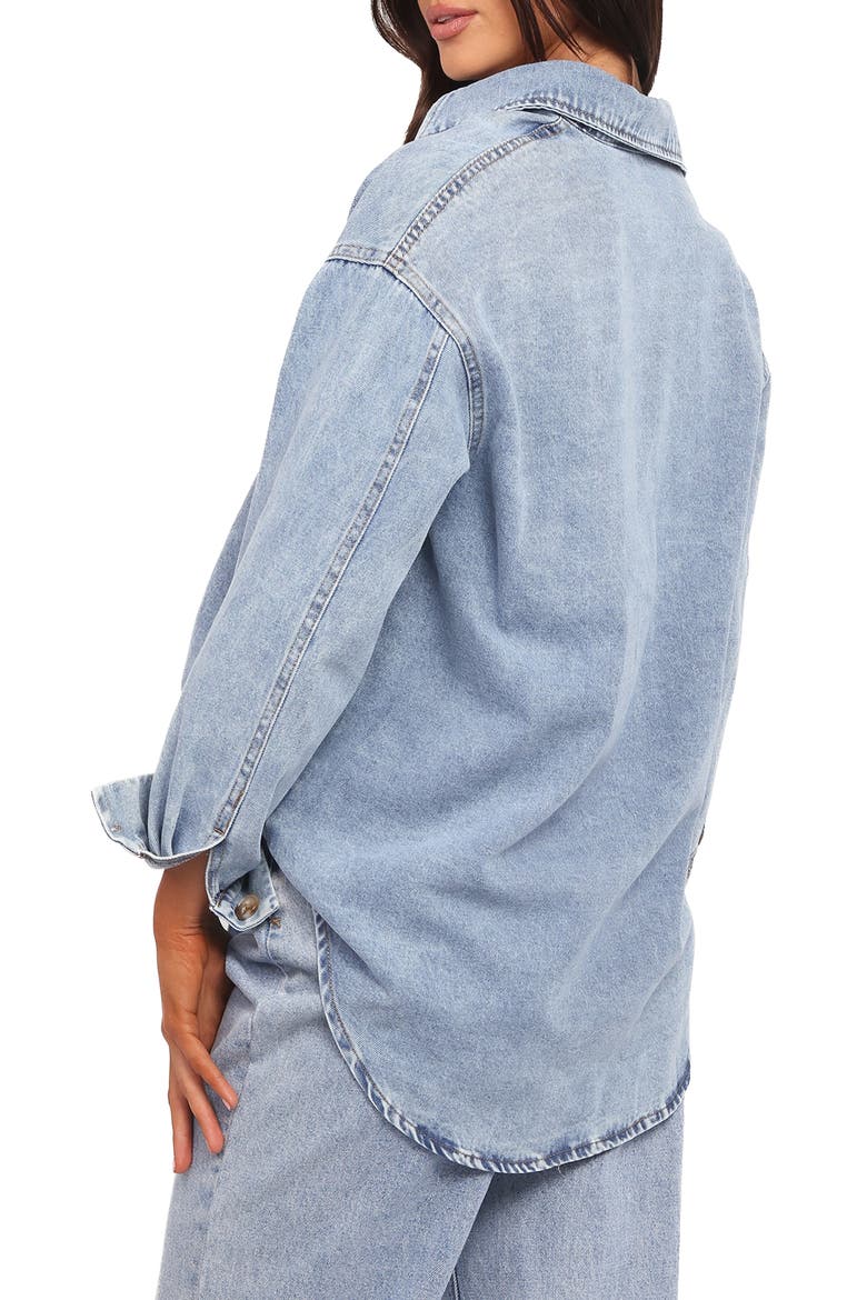 Anicia Oversize Denim Button-Up Shirt, Alternate, color, LIGHT