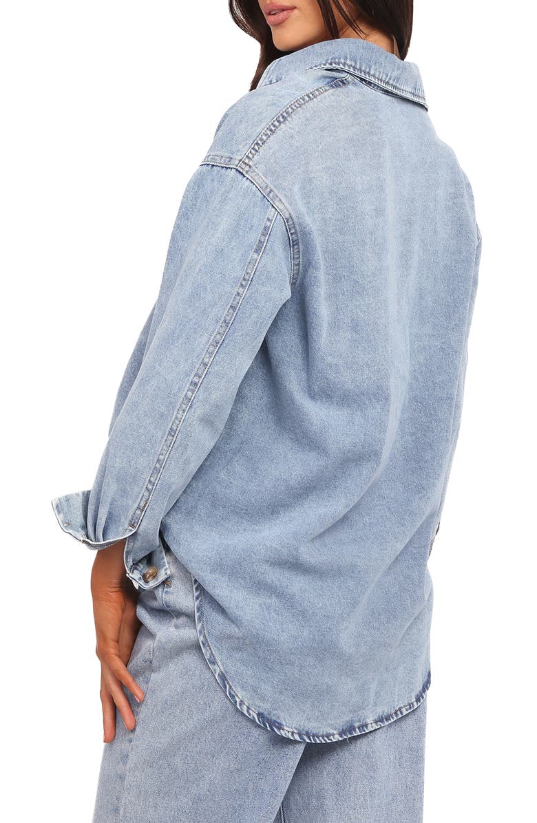 Petal & Pup Anicia Oversize Denim Button-Up Shirt, Alternate, color, Light