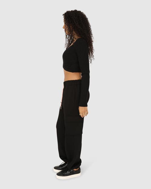 Belle & Bloom Perfect Match Cargo Trackpants In Black