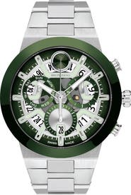 Movado Bold Fusion Skeleton Chronograph Silicone Strap Watch, 44.5mm