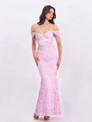 Miss Circle Dahlia Floral Lace Mermaid Gown