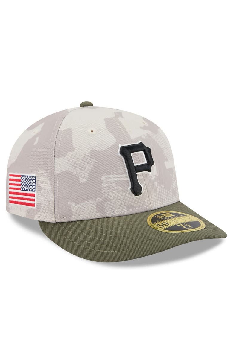 Men's New Era Light Beige/Olive Pittsburgh Pirates 2025 Armed Forces Day Low Profile 59FIFTY Fitted Hat, Main, color, Light Beige