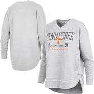 PRESSBOX Women's Pressbox Heather Gray Tennessee Volunteers Marcus East Hall Poncho V-Neck Sweatshirt