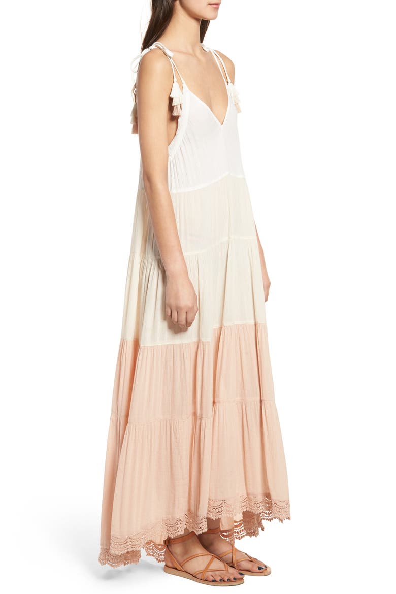 Colorblock Maxi Dress, Alternate, color, TAN LATTE COLORBLOCK