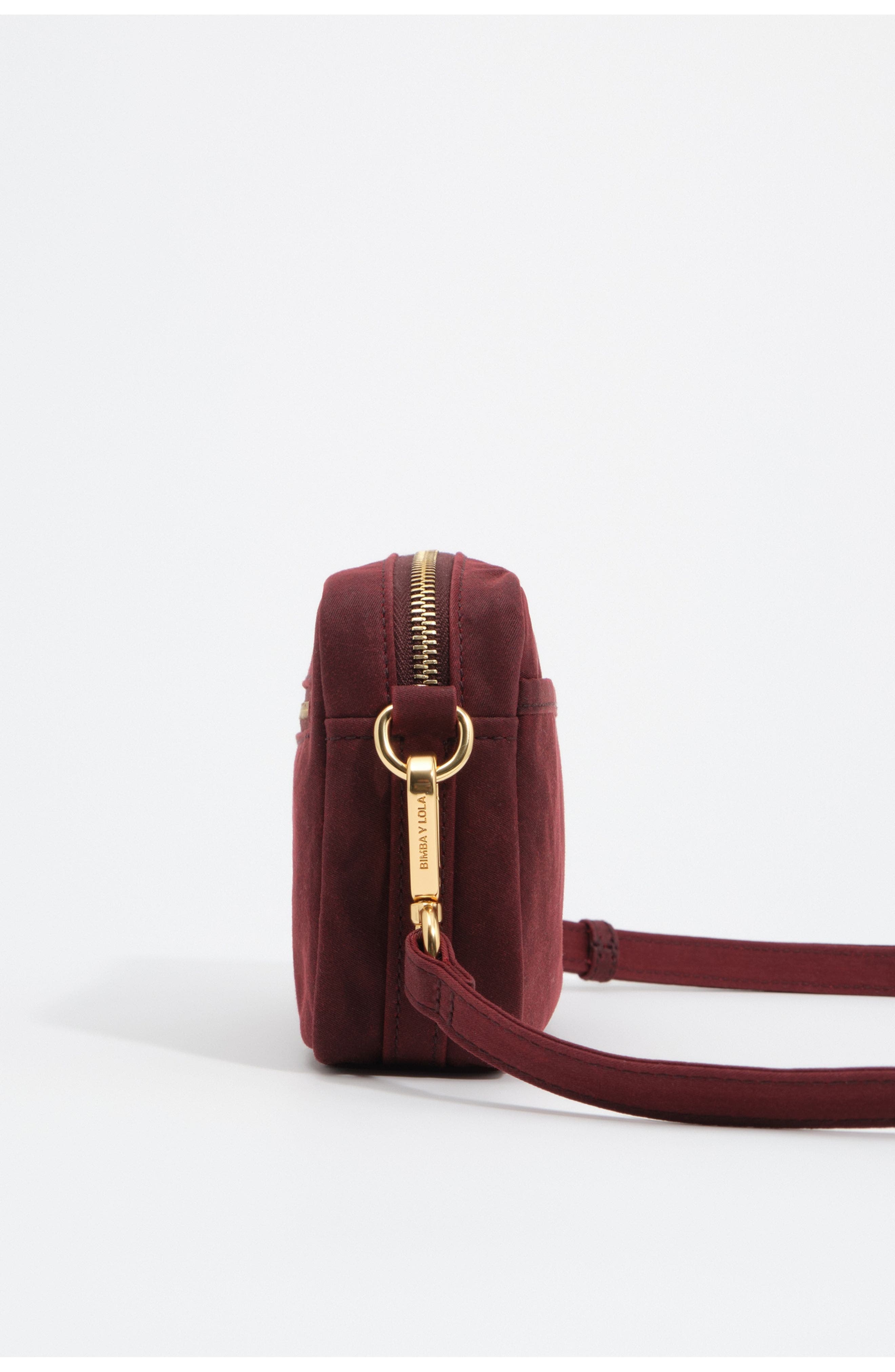 Small coated crossbody bag, Alternate, color, WINE
