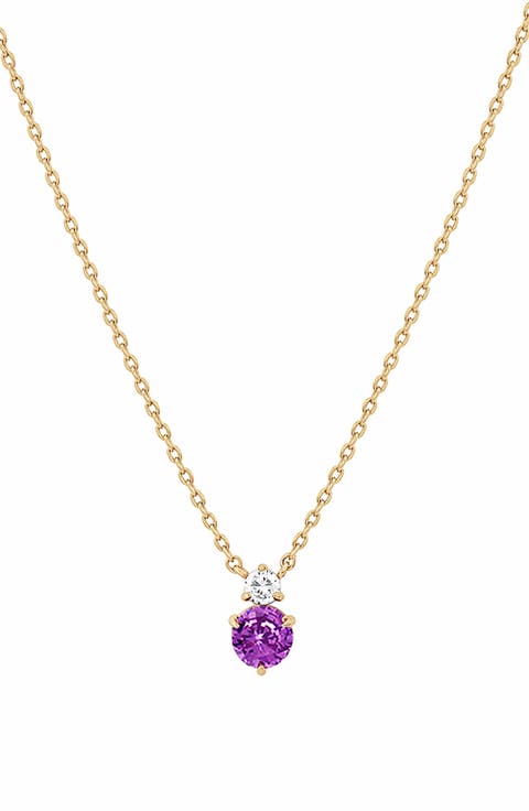14k Gold Plated Deux Birthstone Necklace Personal Holiday Gift Idea