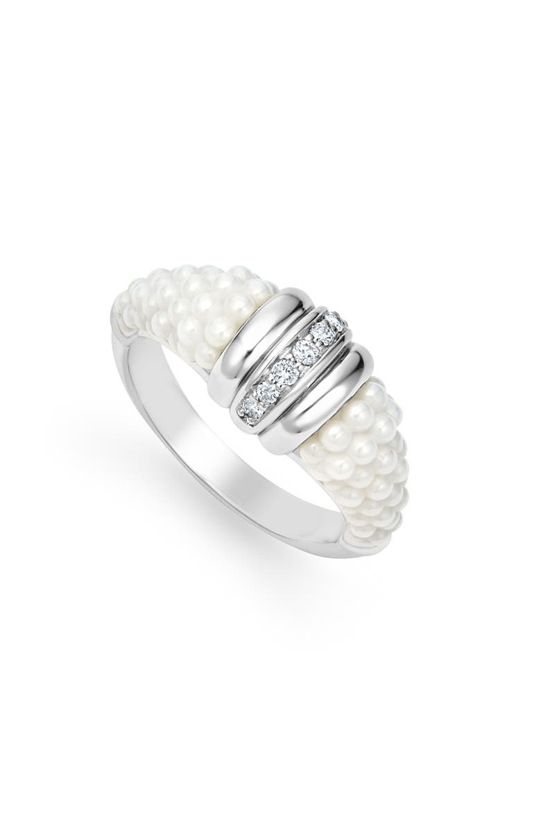 LAGOS White Caviar Diamond Stacking Ring, Alternate, color,
