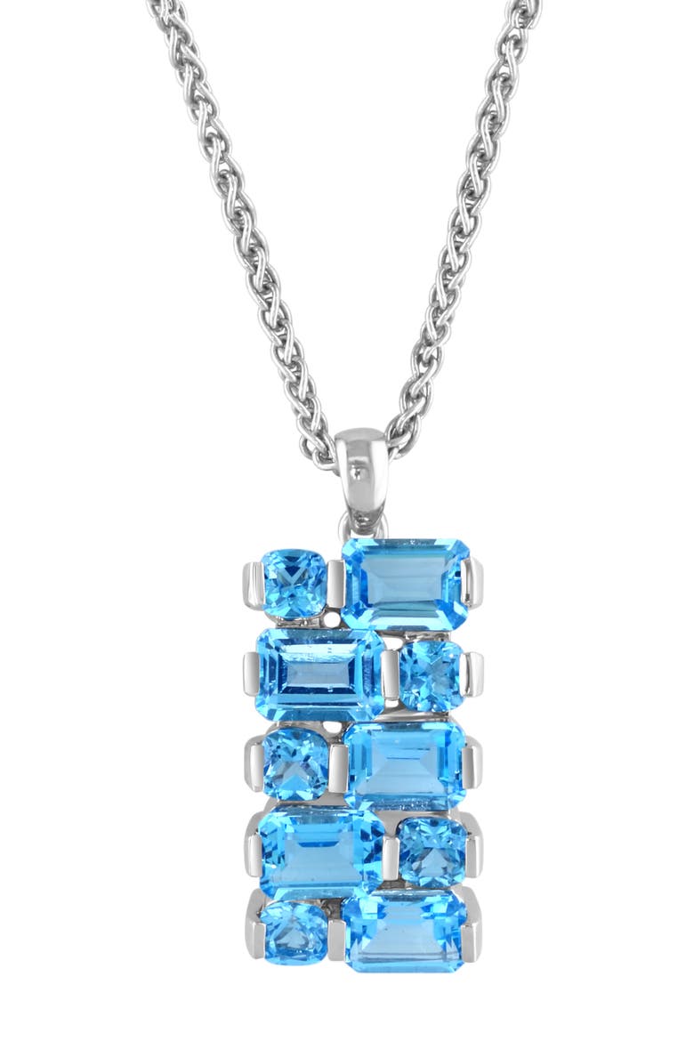 Blue Topaz Pendant Necklace, Alternate, color, BLUE