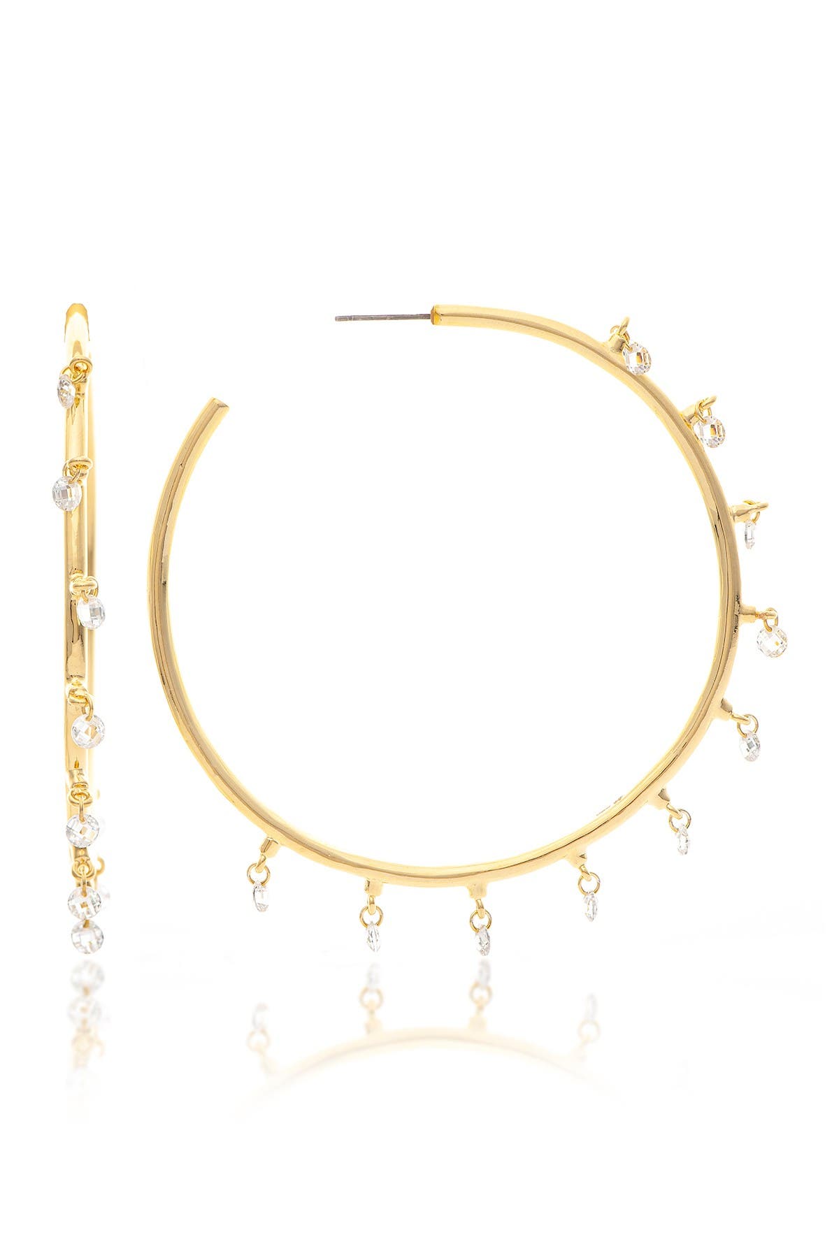 RIVKA FRIEDMAN Cubic Zirconia Hoop Earrings
