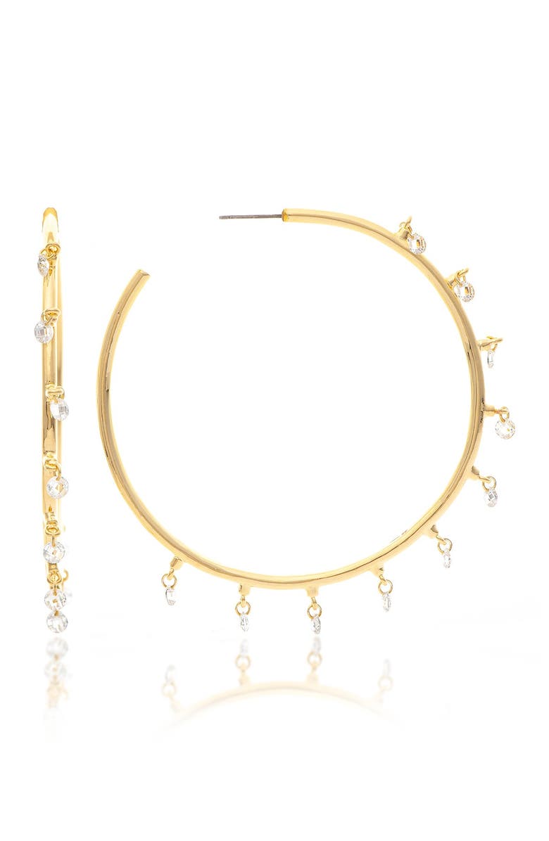 RIVKA FRIEDMAN Cubic Zirconia Hoop Earrings, Main, color, 18K Gold Clad