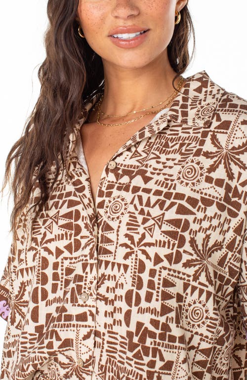 ROXY ROXY KIHEI SHORT SLEEVE BUTTON-UP SHIRT 