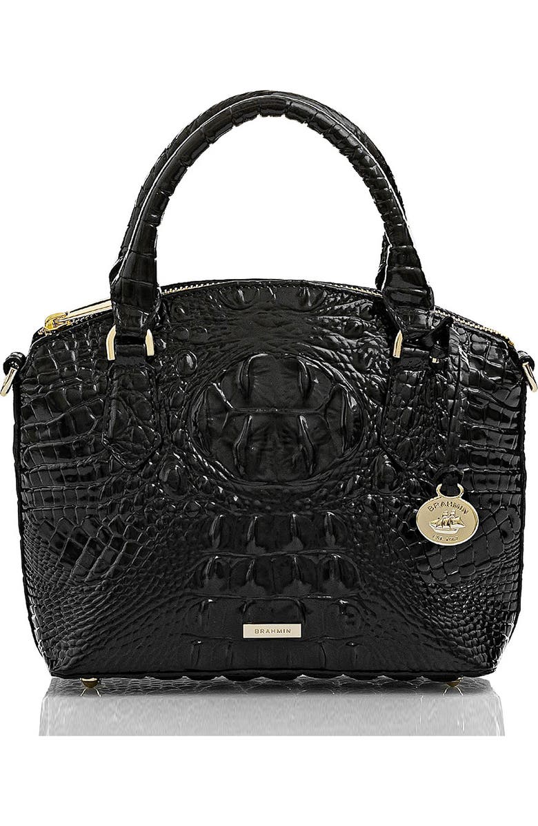 Brahmin Mini Duxie Croc Embossed Leather Crossbody Bag, Main, color,
