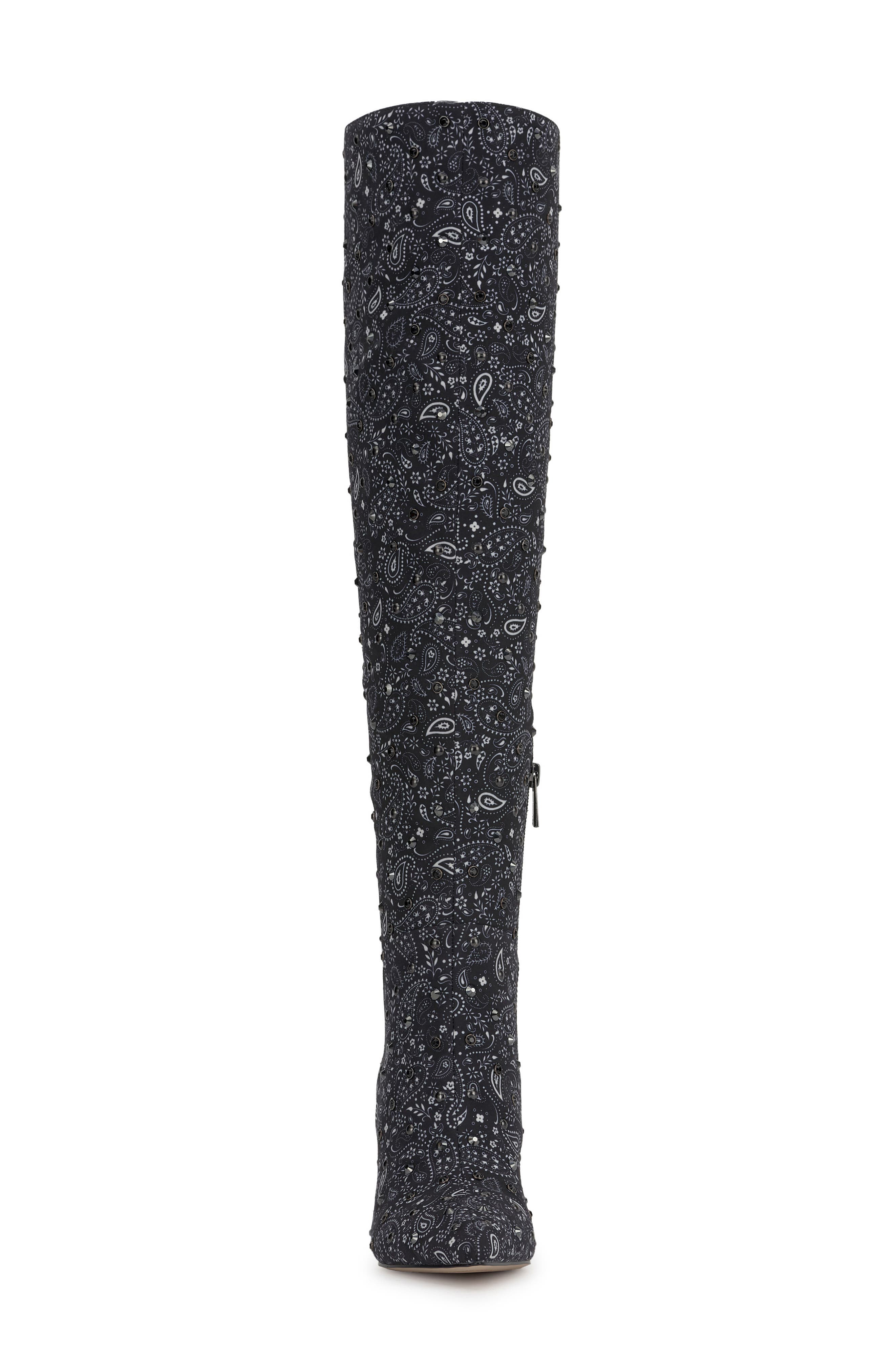 Jessica Simpson Earon Pointed Toe Over the Knee Boot, Alternate, color, Midnight/White