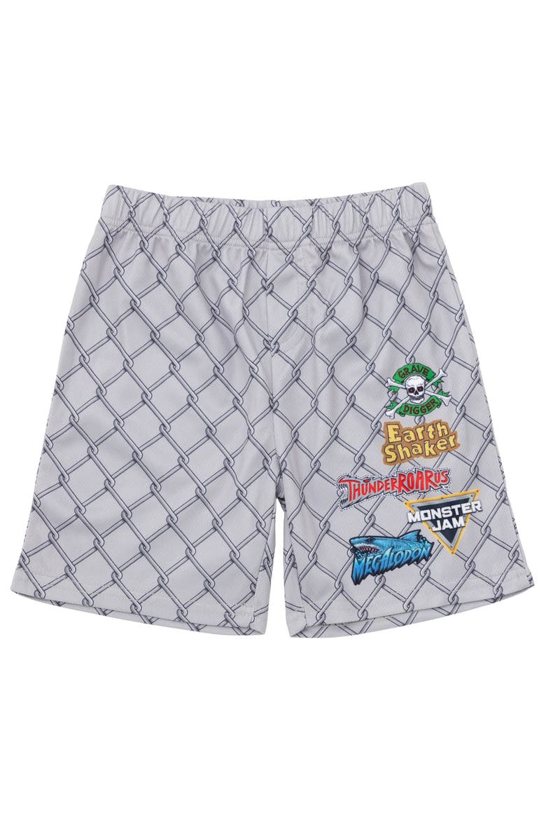 Monster Jam Athletic 2-Piece Baseball Jersey and Shorts Set, Alternate, color, Grey Monster Jam