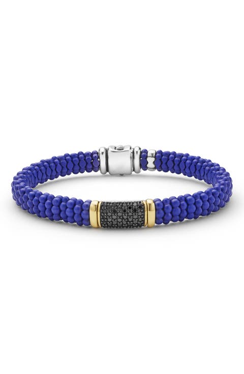 Men's Two-Tone Matte Black Ceramic Black Diamond Bracelet