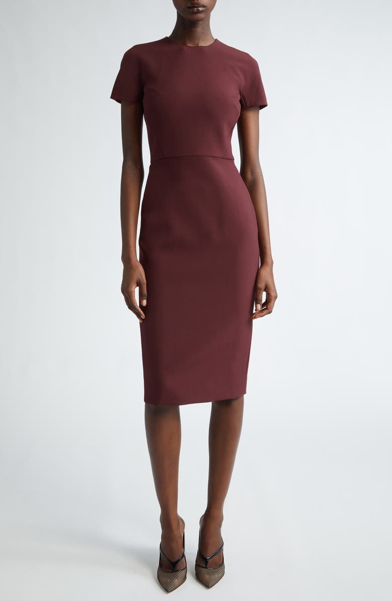 Victoria Beckham Stretch Crepe Sheath Dress, Main, color, 