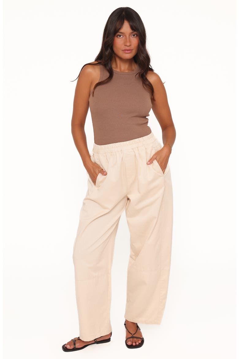 Sasha Pull-On High Waist Barrel Pants, Alternate, color, ECRU