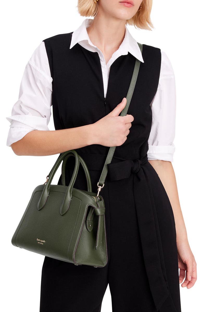 Kate Spade New York medium knott pebbled leather satchel, Alternate, color, Bonsai Tree