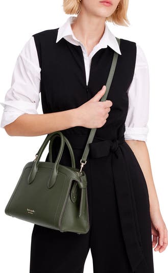 medium knott pebbled leather satchel