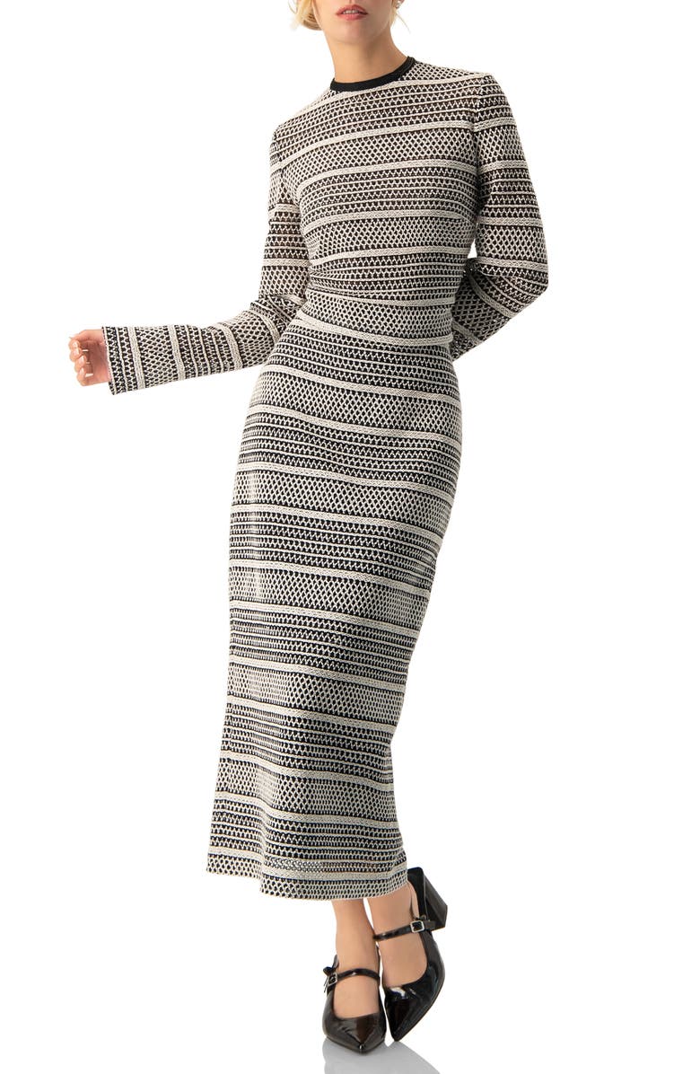 IVONNE Knitted Midi Pencil Skirt, Alternate, color, Black