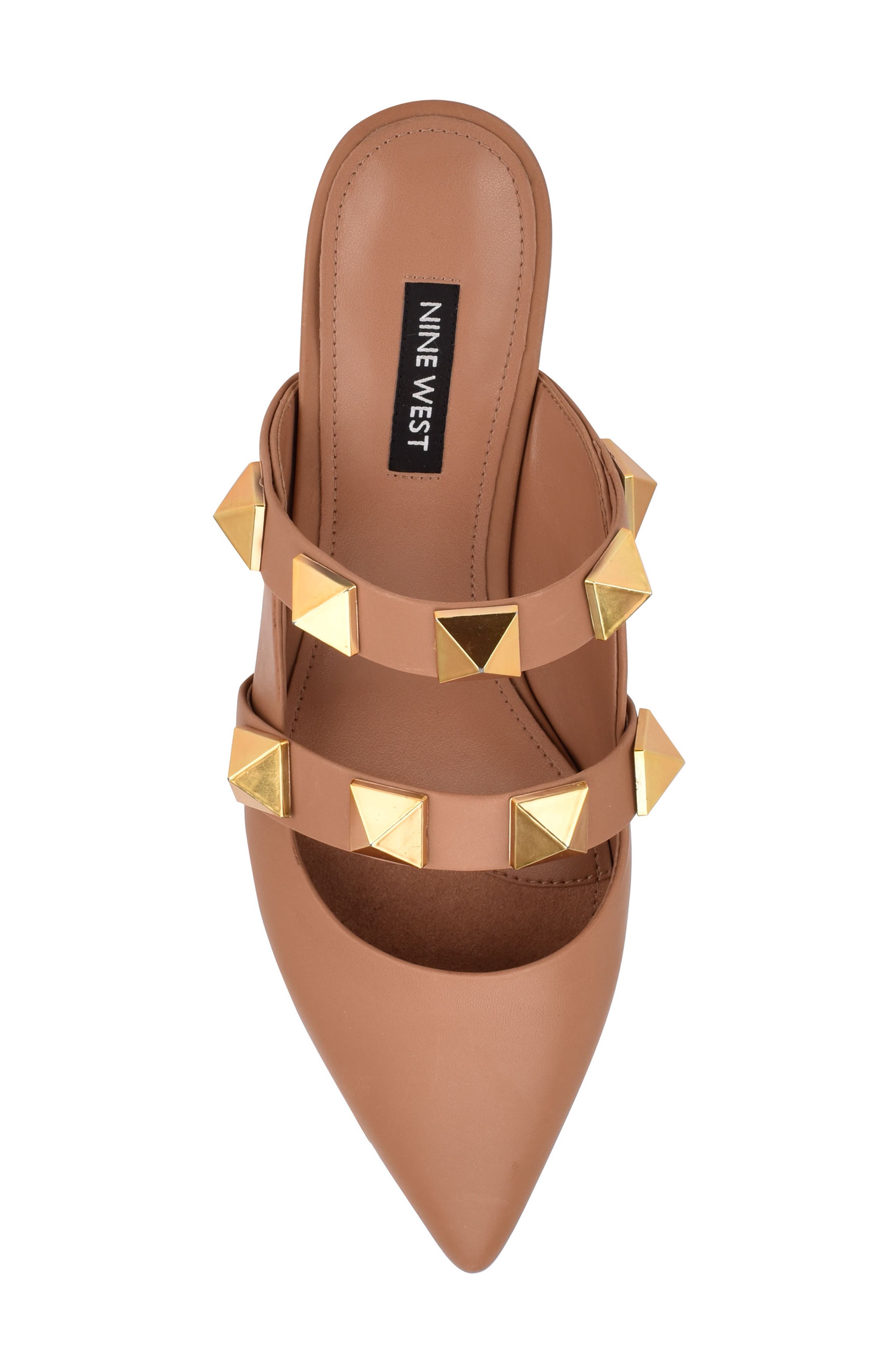 Dua Pointed Toe Flat, Alternate, color, MEDIUM NATURAL LEATHER