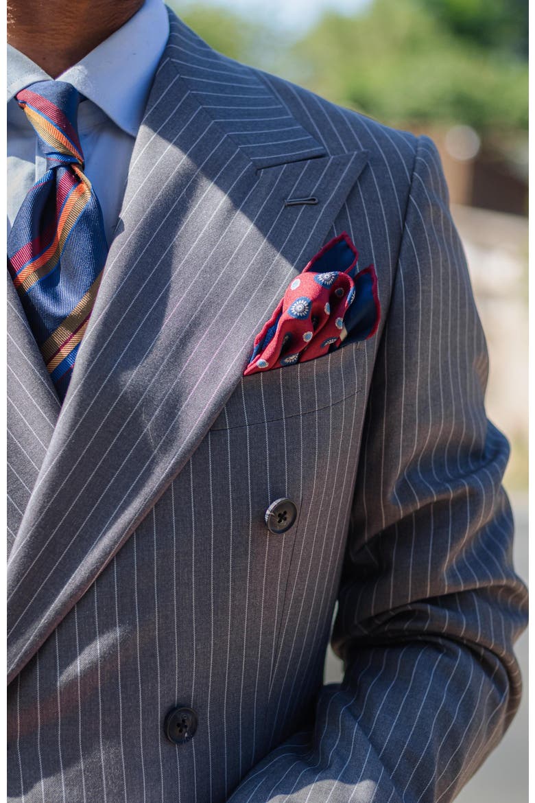 Pantera - Silk Pocket Square for Men, Alternate, color, Burgundy and  Navy