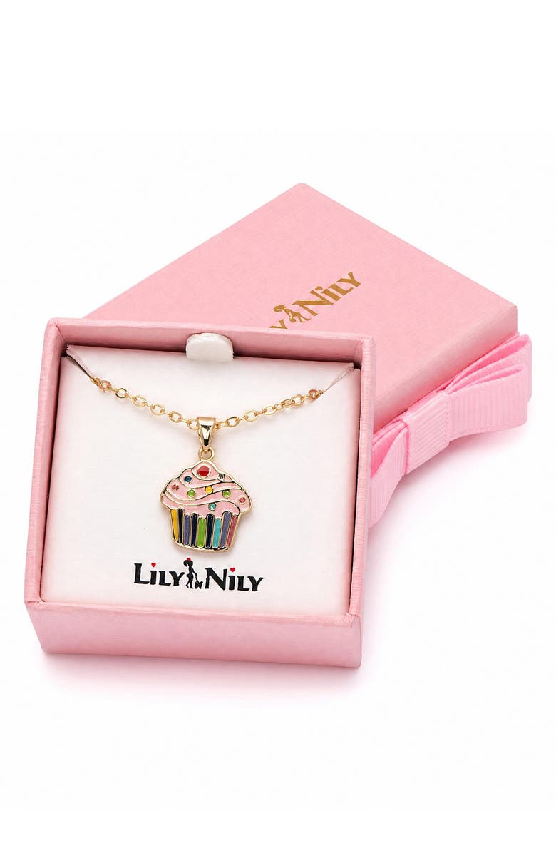 Lily Nily Kids' Enamel Cupcake Pendant Necklace, Alternate, color, 