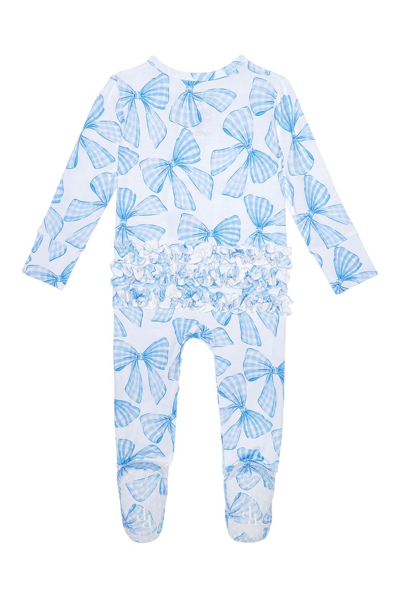 Kids' Ruffled Footie Pajamas, Alternate, color, BLUE