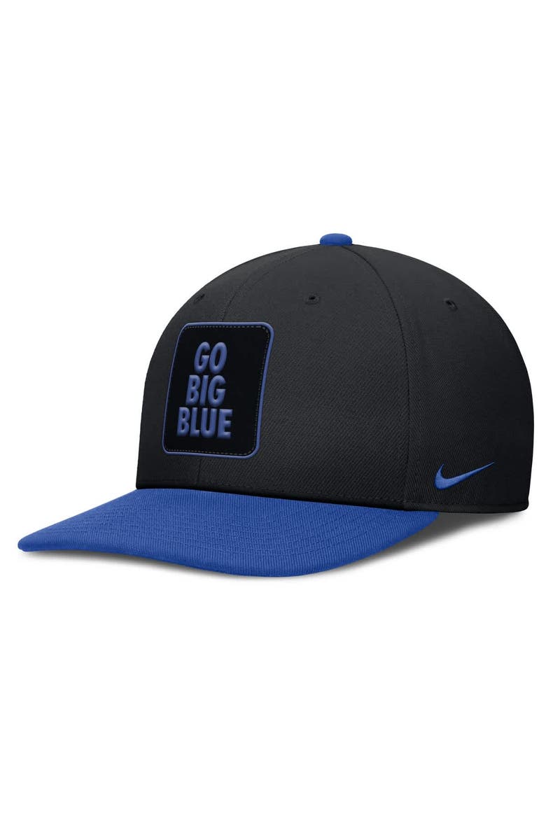 Men's Nike Black/Royal Kentucky Wildcats 2025 Sideline Campus Pro Local Snapback Hat, Main, color, Black